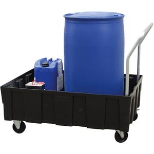 CEMO Auffangwanne 250/2 mobil, 8285, aus Polyethylen, 120,5 x 80,5cm, fahrbar, 250 Liter