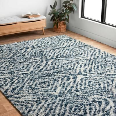 Alexander Home Geometric Moroccan Shag Area Rug