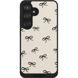 Nivocase Handyhülle für Samsung Galaxy S25 Hülle NIVOpure Case Schwarz Muster Schleife Schleifen (Samsung Galaxy S25), Smartphone Hülle, Schwarz