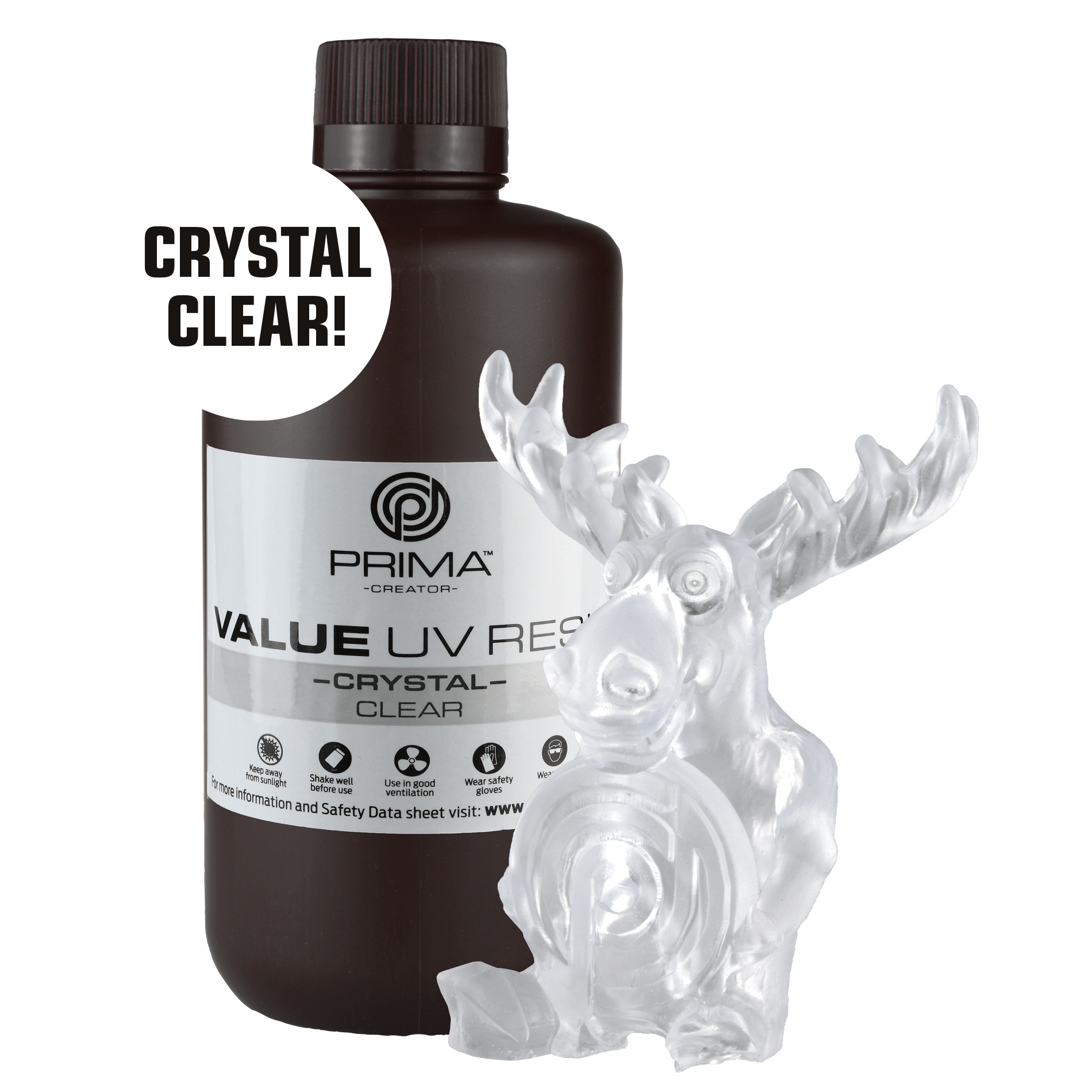 PrimaCreator Value Crystal UV Resin - 1 kg - Clear PV-RC-B405-1000-CL