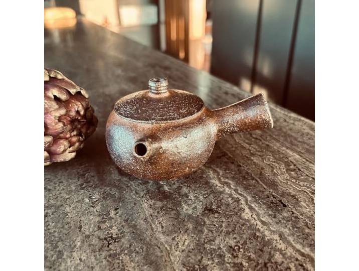 Kyusu Teekanne aus Keramik Integrierter Filter Fassungsvermögen 150 ml Handgefertigt TEA SOUL