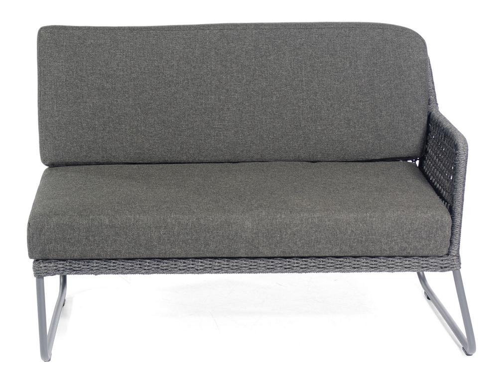 MUESING Lounge-Eckmodul Poison 2-Sitzer rechts A lu anthrazit/Polyrope dunkelgrau inkl. K 16906148