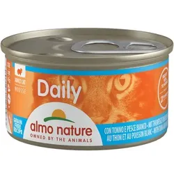 Almo Nature Daily Menu 85g Dose Katzennassfutter 24 x 85 Gramm Mousse Thunfisch & Kabeljau