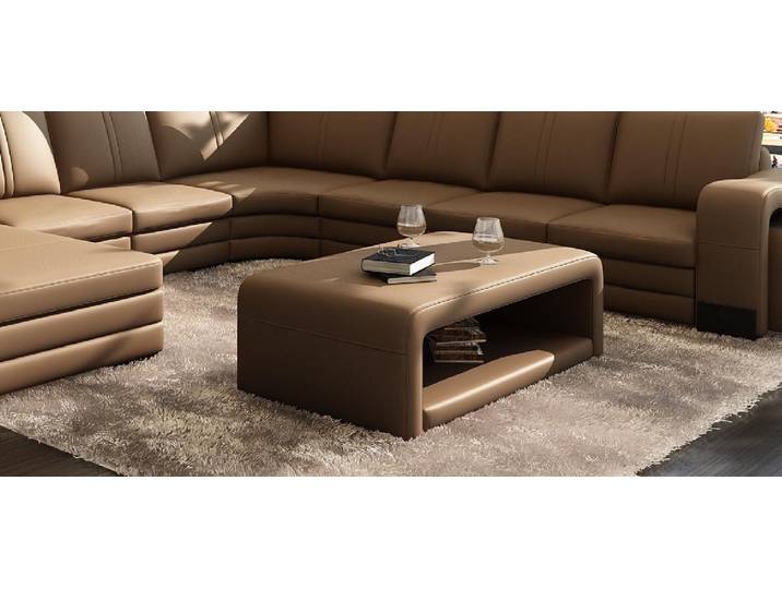 Xlmoebel Couchtisch Leder-Sofa Wohnlandschaft mit Couchtisch Franco in modernem Design (Couchtisch franco), Hergestellt in Europa