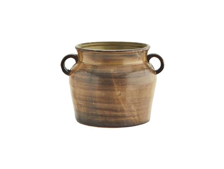 Cache-pot en grès moutarde Peachy