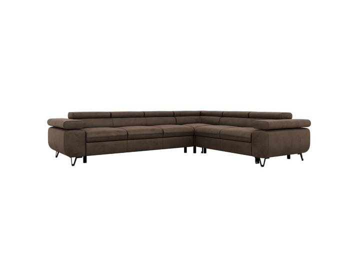 ECKSOFA NORDEN L - Braun Velvet - Links Seite