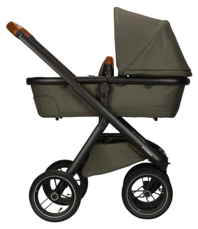 Dubatti One E5 Kinderwagen 2-in-1 - Black / Cognac - Green