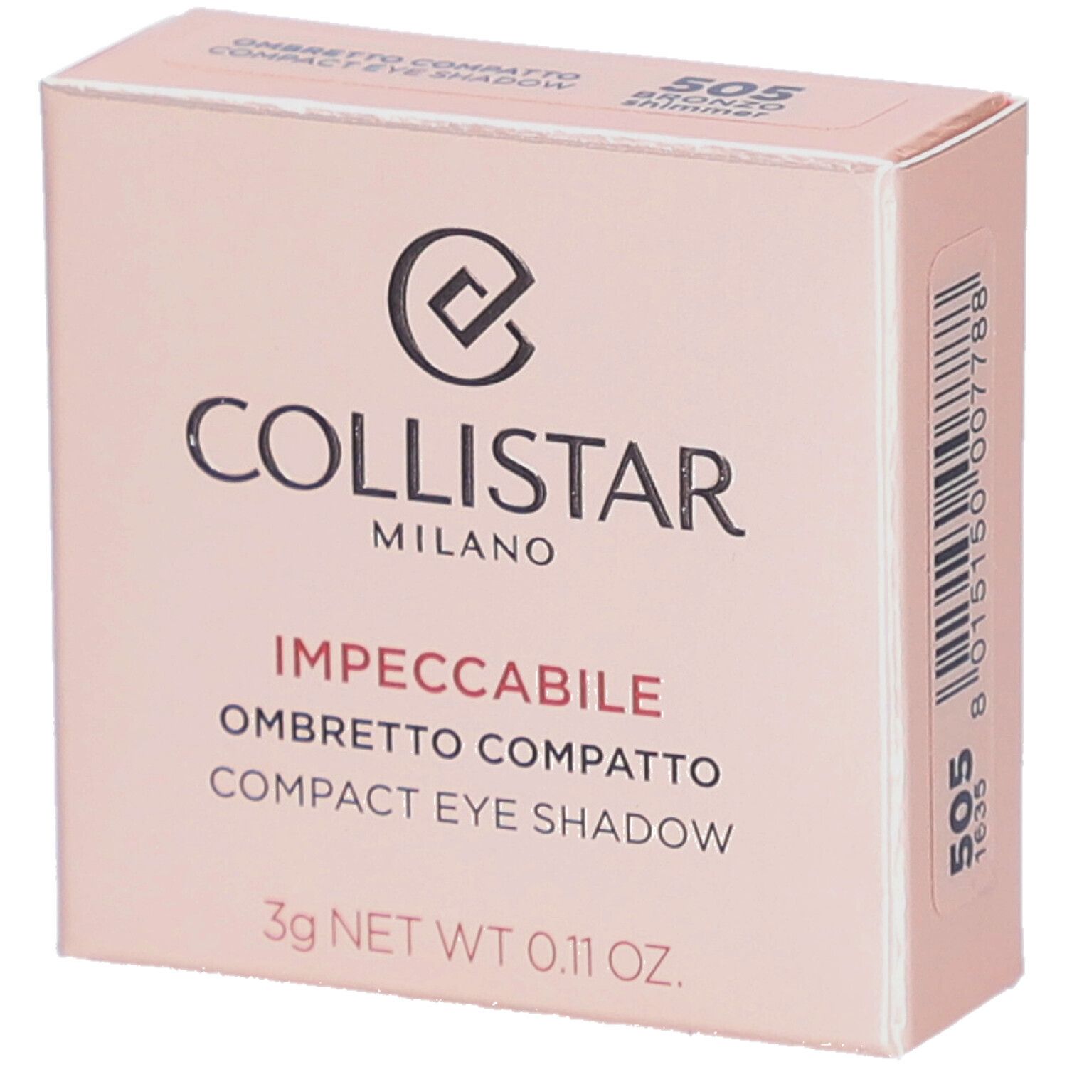 Collistar Impeccabile Compact Eyeshadow 505 Bronzo Shimmer 3g 3 g Make up