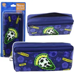 Schul-Organizer-Federmäppchen mit Fußball, Marineblau