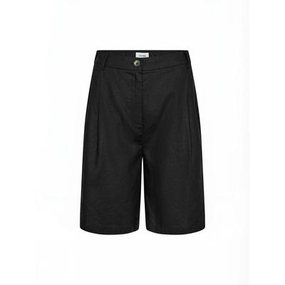 Shorts LEVETE ROOM "Levete Room Shorts LR-RIOT", Damen, Gr. M, Normalgrößen, schwarz (9999 schwarz), Obermaterial: 70% Viskose, 30% Leinen, Hosen Shorts