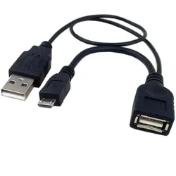 EFB ICOC-MUSB-MC2 USB 2.0 Cable OTG A F Micro USB M with USB 30cm,Black ICOCMUSBMC2