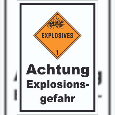 HB-Druck Aufkleber Explosionsgefahr Explosives A4 (210x297mm)