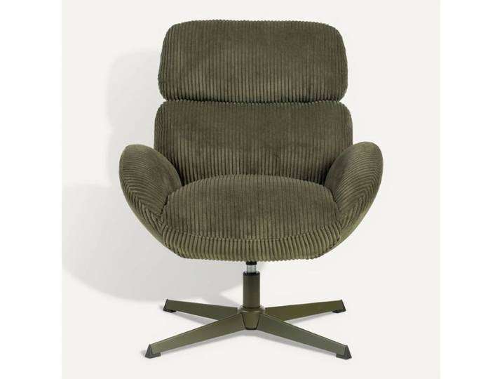 Fauteuil pivotant AMANDA tissu kaki