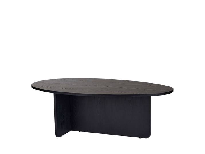 Table basse organique en bois 120x65cm - noir