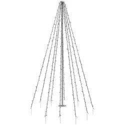 ECD Germany Fahnenmast Lichterkette 10x8 m 360 LEDs Warmweiß IP44 Außen Beleuchtung mit Heringen & Kabelbindern Schwarz