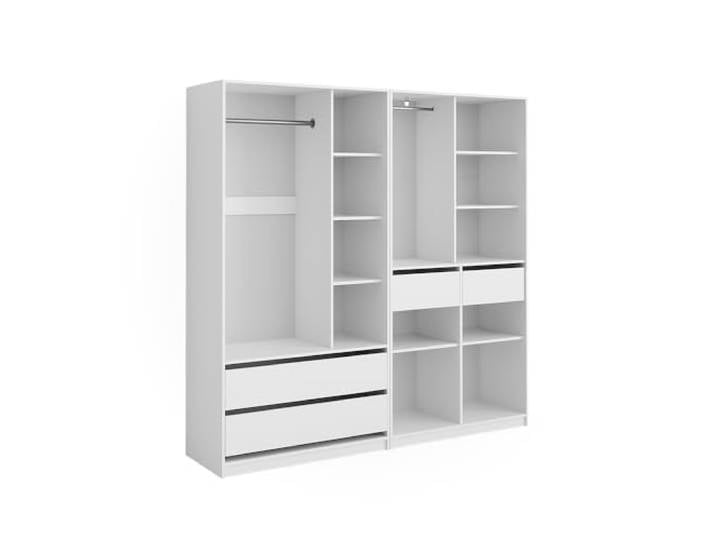 Vicco Kleiderschrank Elmo, Weiß, 200 x 200 cm 2er Set, für flexible Aufbewahrung verschiedenster Kleidungsstücke