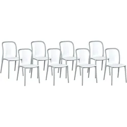 GARTENSTUHL 8er-Set Kunststoff weiß/grau Spezia