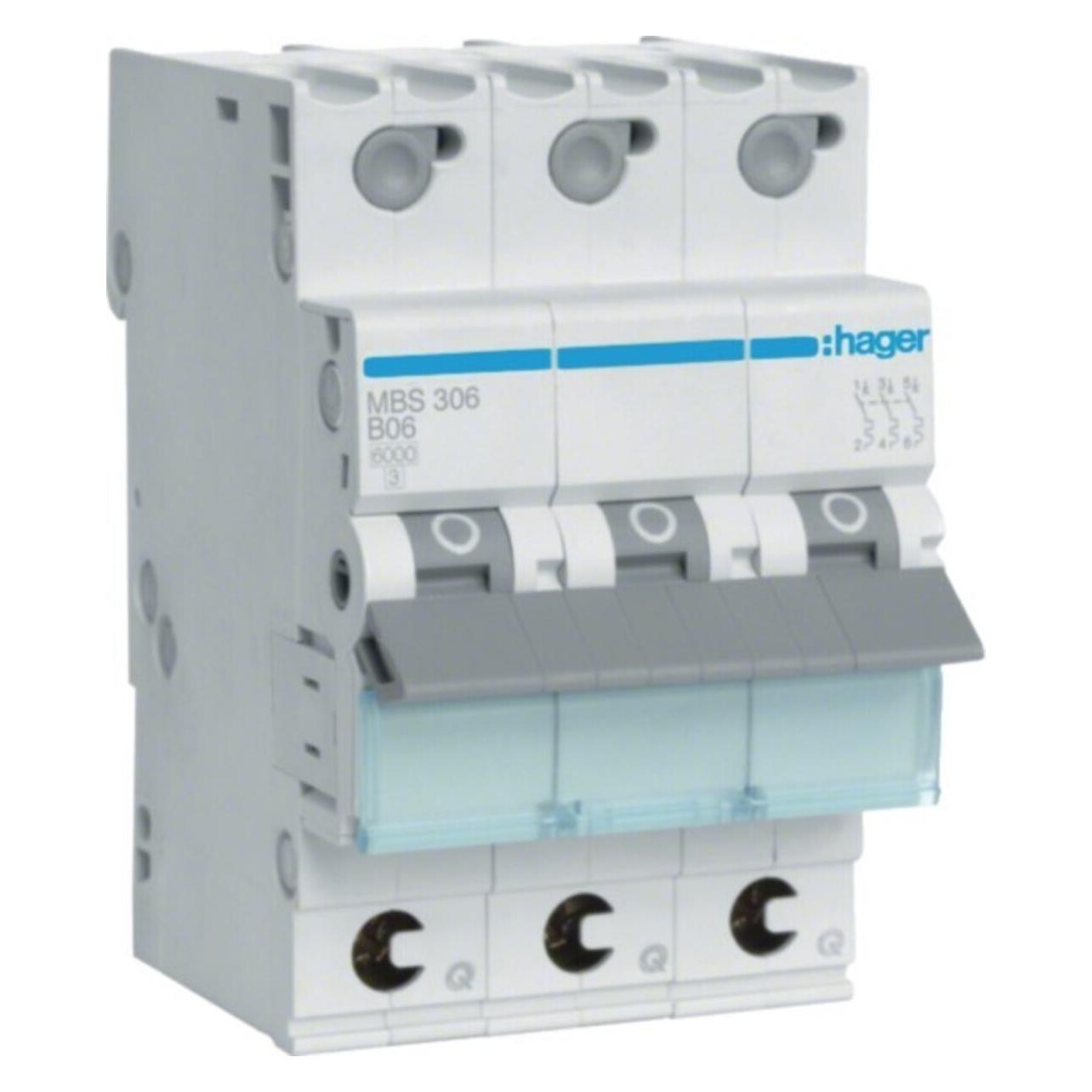 Hager HAG MBS306 B6 Einbauautomat 3p Quick Connect (MBS306)