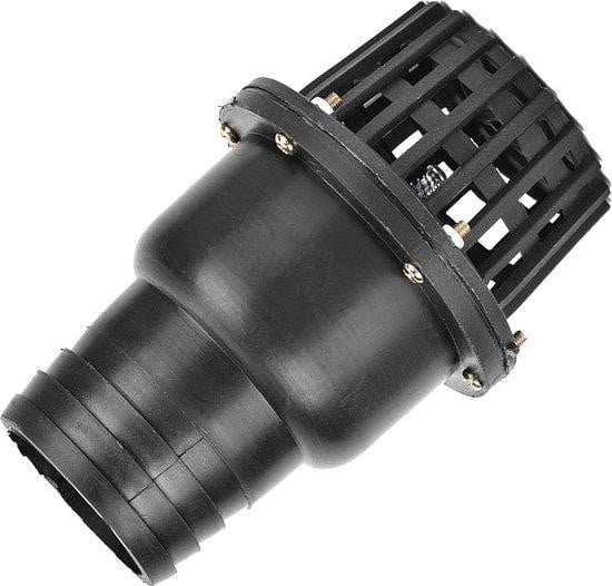 PVC Voetventiel met platte terugslagklep voor vloeistofsystemen - 3 inch - Zwart