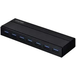 Unitek HUB USB 7x USB-A 3.0 (Y-3184) (USB-B, 7 Ports), Dockingstation + USB Hub, Schwarz