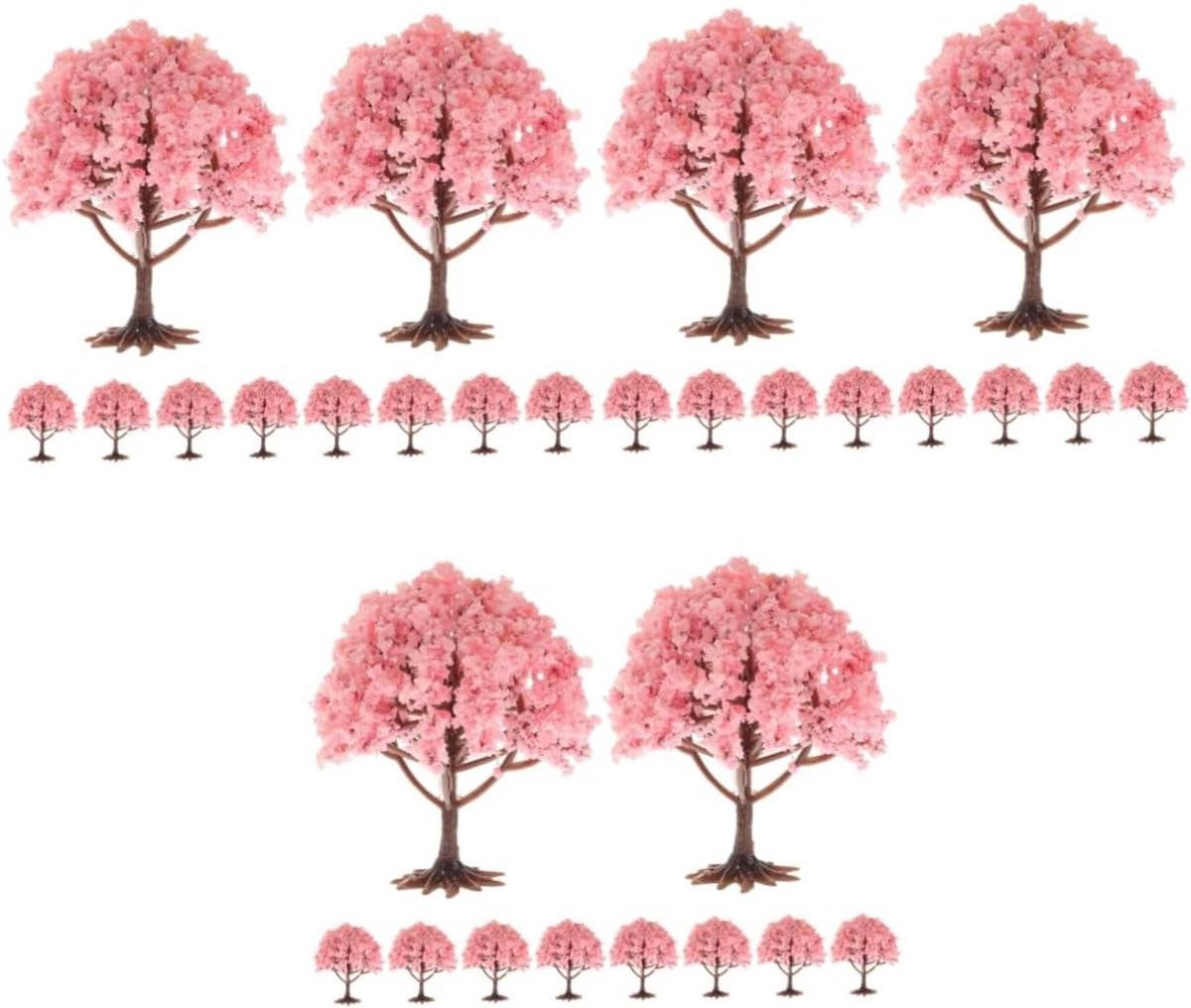 30 stuks Kunstmatige Bloem Boom - Miniatuur Landschapsboom voor Zandtafel Decoratie - Roze