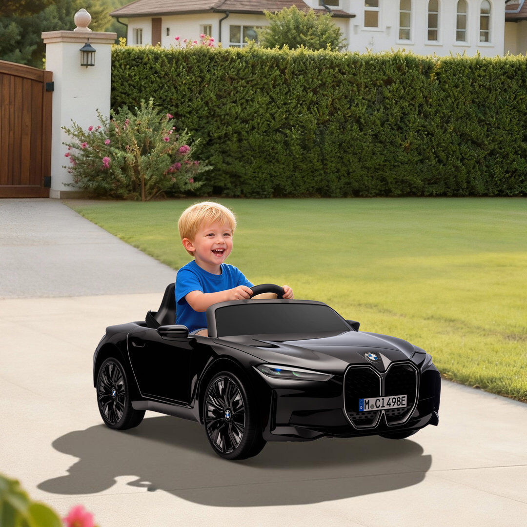 Zoomie Kids Colvard Zoomie BMW i4 Licensed 12V Electric Car for Kids with Remote Control Black 1