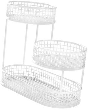 Uplifted Finds Countertop Metal Wire Fruit Basket & Space Saving Serving Stand white