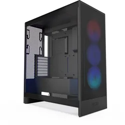 NZXT H7 Flow Black RGB (2024) Midi Tower ATX Gaming Gehäuse schwarz mit Glasfenster