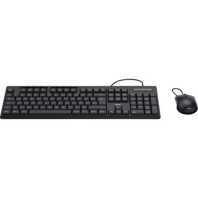 Hama CKM-200 Kabelgebunden Tastatur, Maus-Set Deutsch, QWERTZ Schwarz