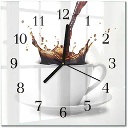 WANDUHR aus Glas 30x30 cm - Kaffee