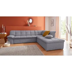 Ecksofa DOMO COLLECTION "Lagoa, moderne Sitzheftung, bequem und komfortabel, L-Form", grau, B:271cm H:76cm T:232cm, Sofas, Ecksofa, wahlweise mit Bettfunktion, frei im Raum stellbar, große Farbvielfalt
