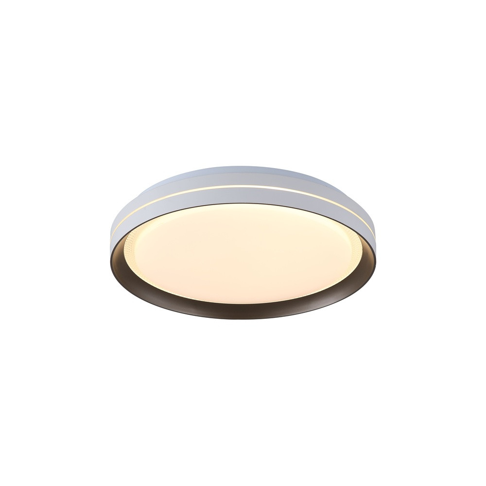 Searchlight Saucer Plafonniere wit - Moderne ronde plafondlamp van metaal en kunststof
