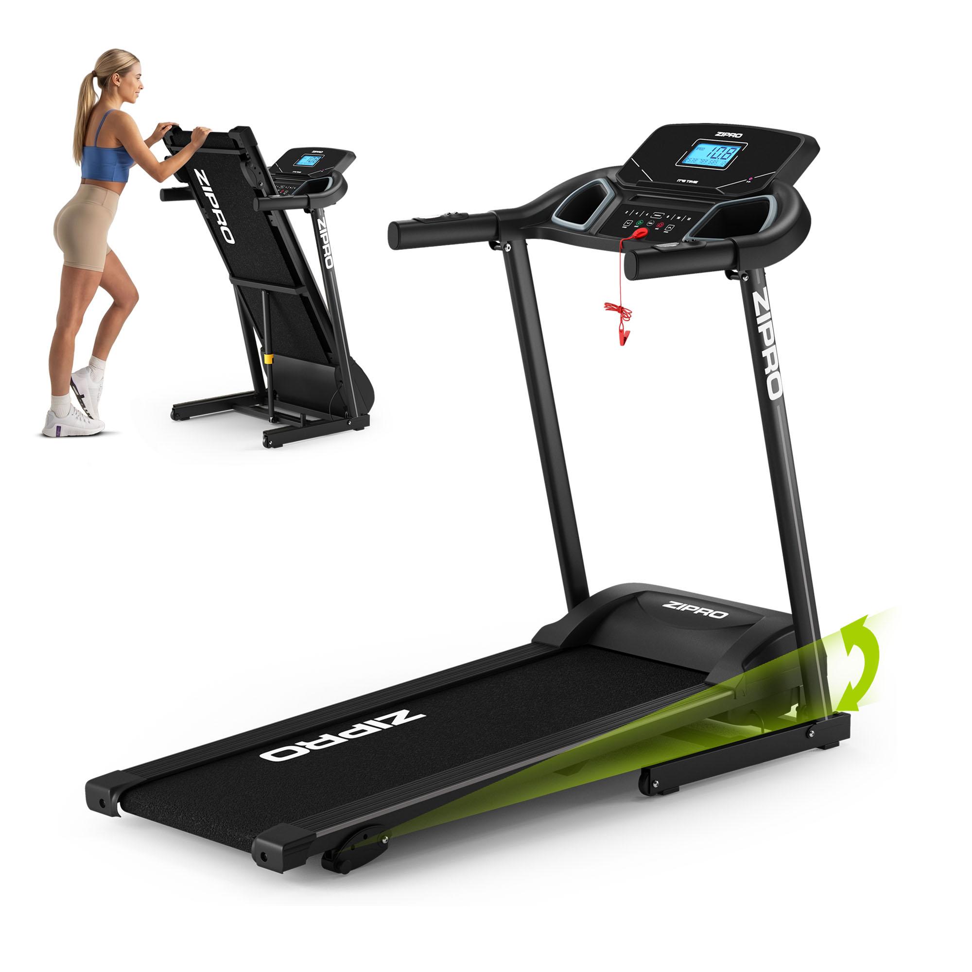 Zipro Laufband Elektrisch Colt - Klappbares Fitnessgerät für Zuhause Bis 12 km/h & 3-Stufen Steigung Leiser Motor mit Dämpfungssystem & Pulsmessung