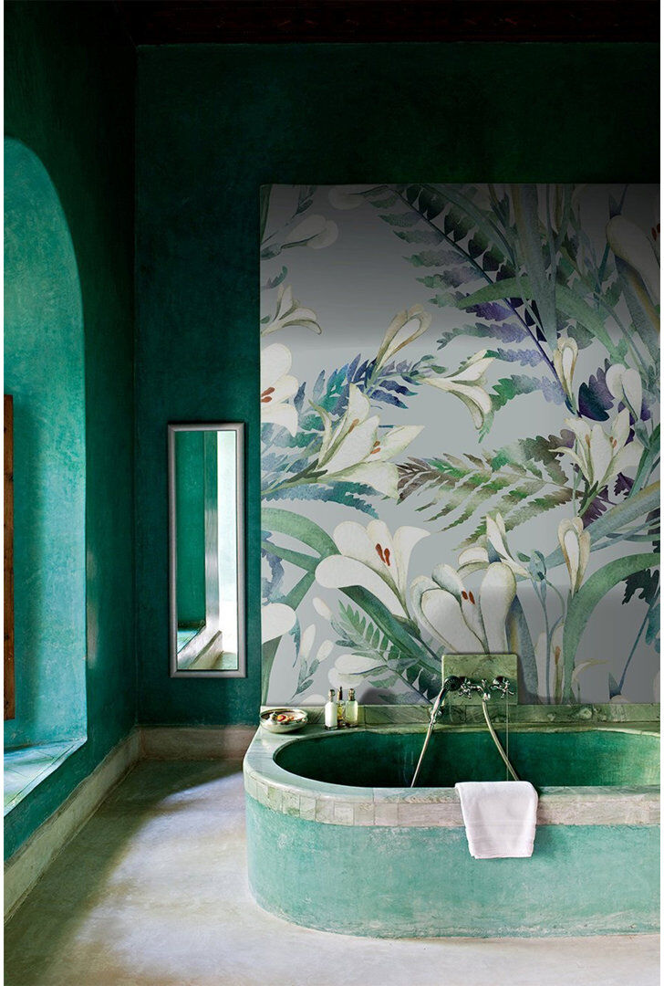 Bay Isle Home Dothen Matte Mural Blue/Green 250 x 250cm