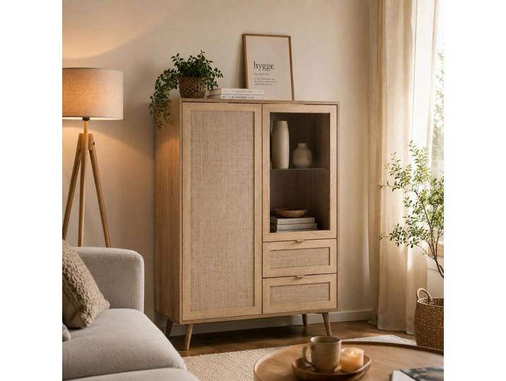 Buffet Vitrine Bohème 2 Portes 2 Tiroirs Sona
