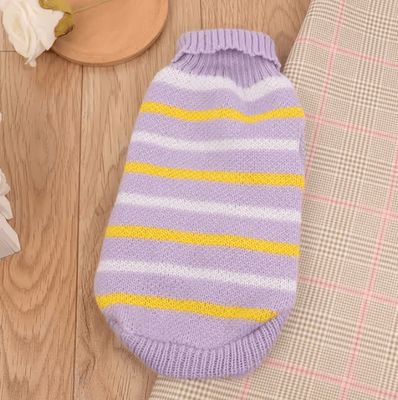 Inspire Curations CozyPaws Winter Knit Sweater Vest For Cats purple m