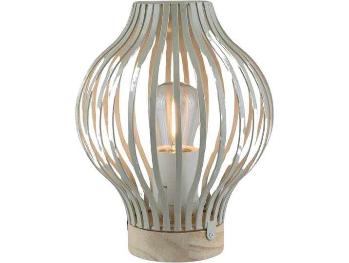 LED Dekolicht AM DESIGN LED Laterne natur, bauchig, mit Timer , beige (natur), H:20,3cm Ø:15,4cm, Leuchten, LED Dekolicht, Batteriebetrieb