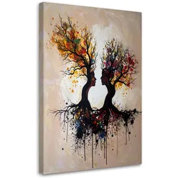 WANDBILD, Verliebtes Paar in Form von Bäumen