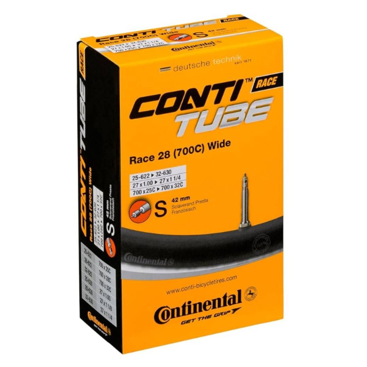 Câmara Continental Race 700x25-32 Válvula Presta 42 mm