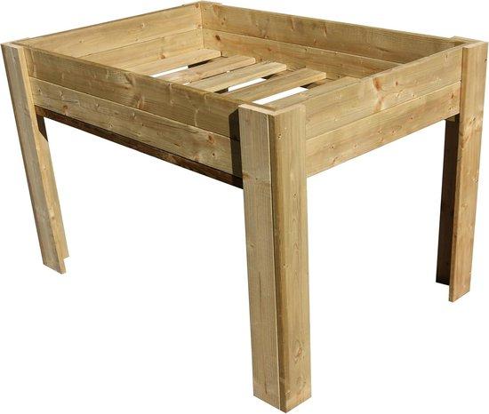 Famanu Gartenbank aus Holz mit 20 cm Tiefe - Für Gemüse- und Kräuteranbau - 120x80x80 cm - Naturfarben