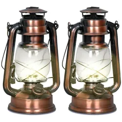Eaxus, Laterne, 2er-Set LED-Sturmlampe mit Akku, 200 lm, 3 W, warmweiss