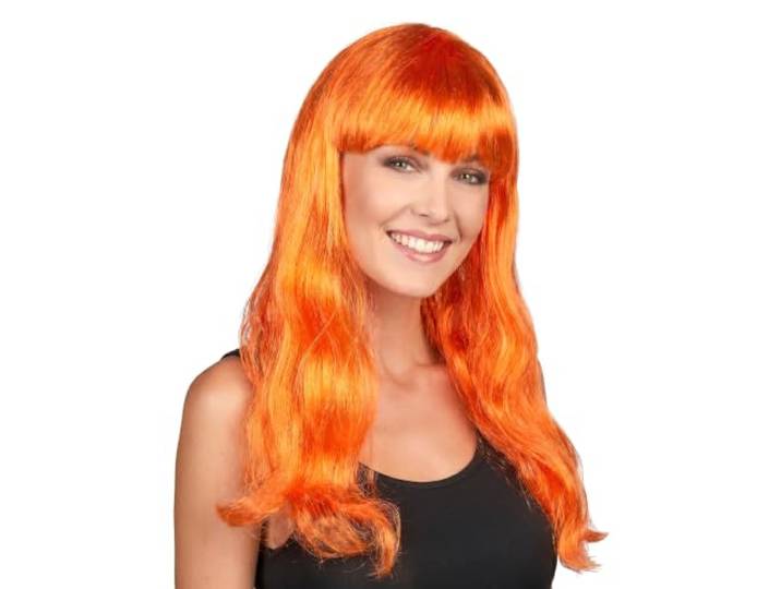 DEGUISE TOI - Lange oranje damespruik met lichte krullen