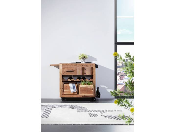 Servierwagen 91 x 85 x 45cm Braun