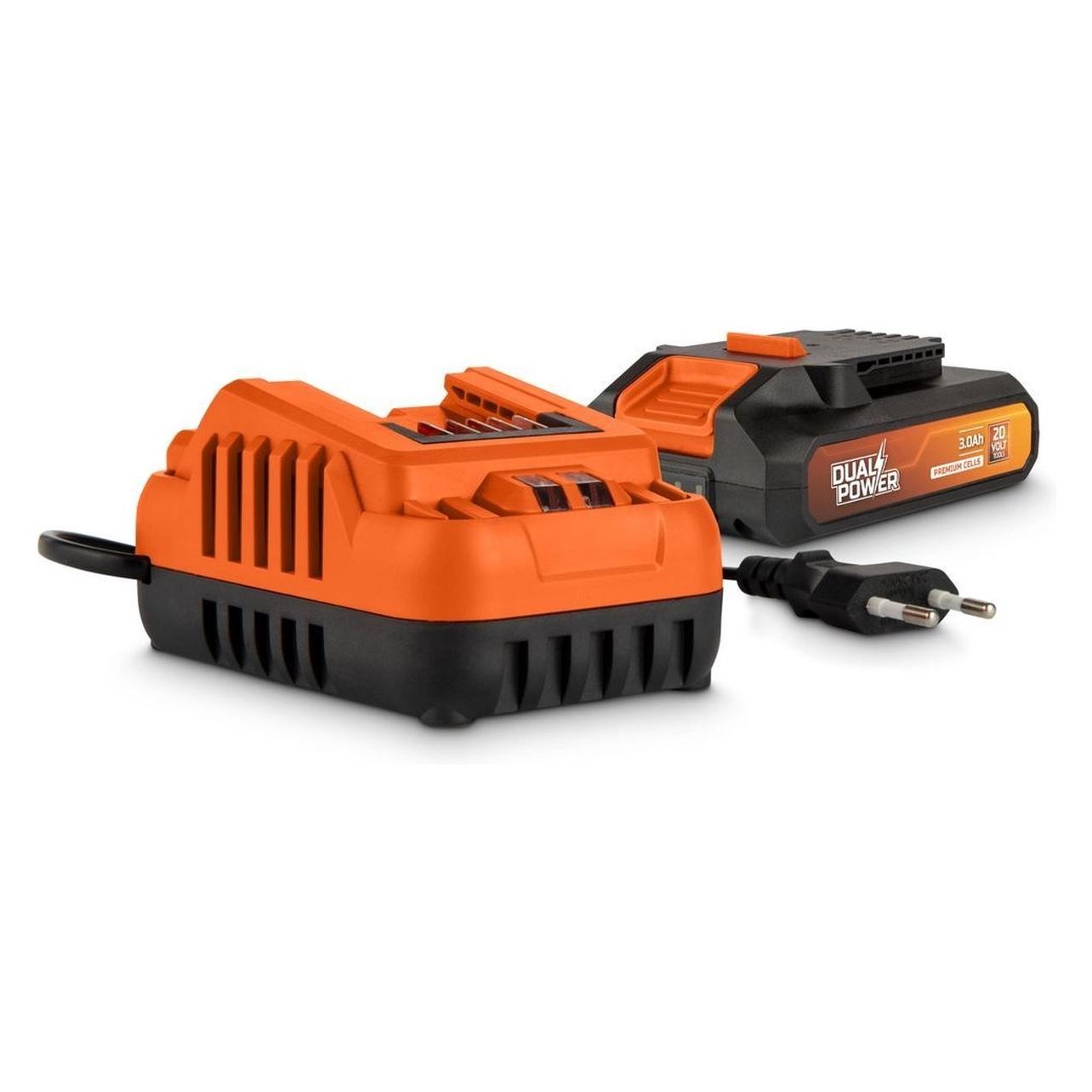 Powerplus Set Batteria e Caricatore a Doppia Alimentazione (20 V) (POWDP90630)