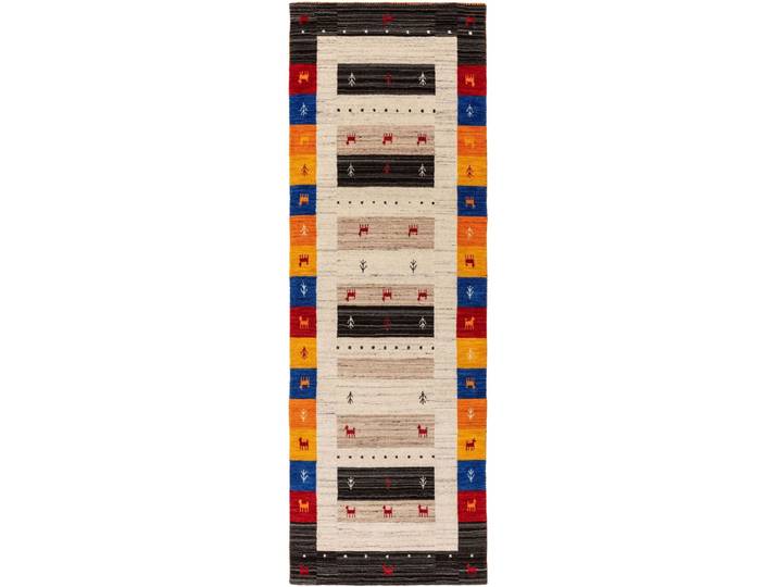 Tapis de couloir en laine multicouleur 80x250