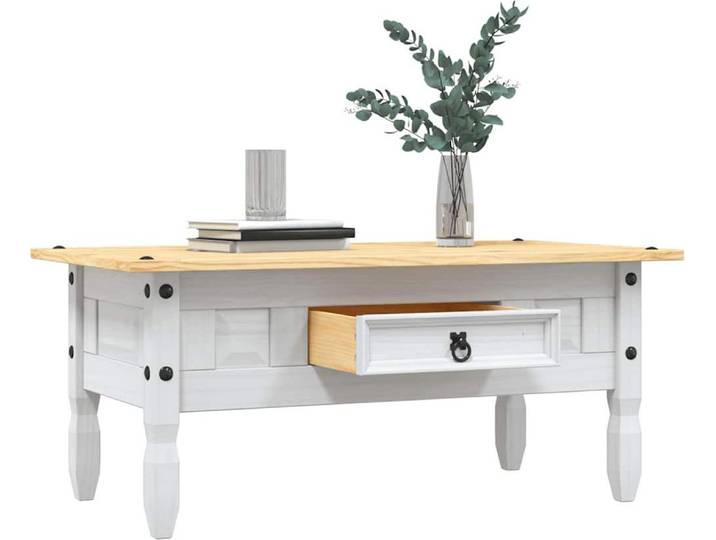 vidaXL Table basse de style mexicain en pin blanc 100x55x44 cm
