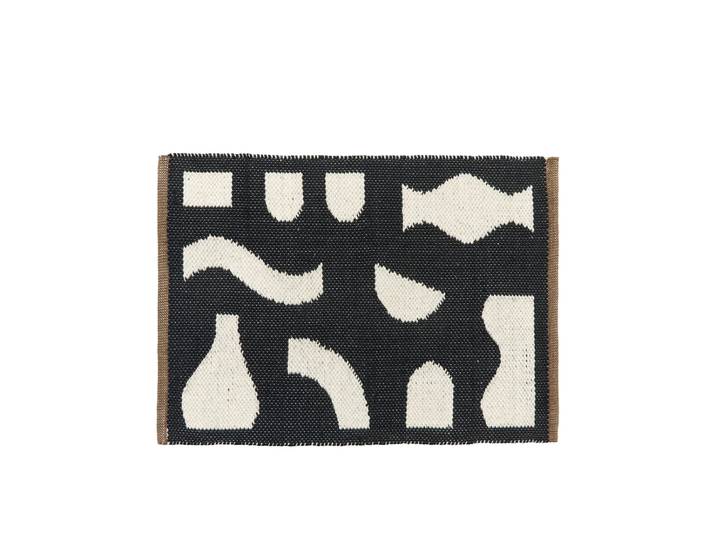 Broste Copenhagen - Ceres Fussmatte, schwarz / off-white