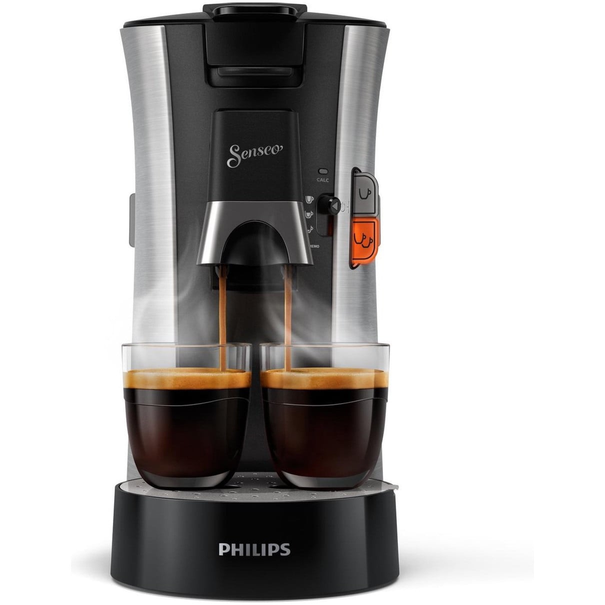 Philips Senseo Select koffiekapselmachine, roestvrij staal en grijs, 3 koffiespecialiteiten met Crema Plus en programmeerbare porties