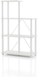 247 Shop At Home Modern Wood Shelving Unit with storage - Tier Shelves, Cube Ladder Shelf