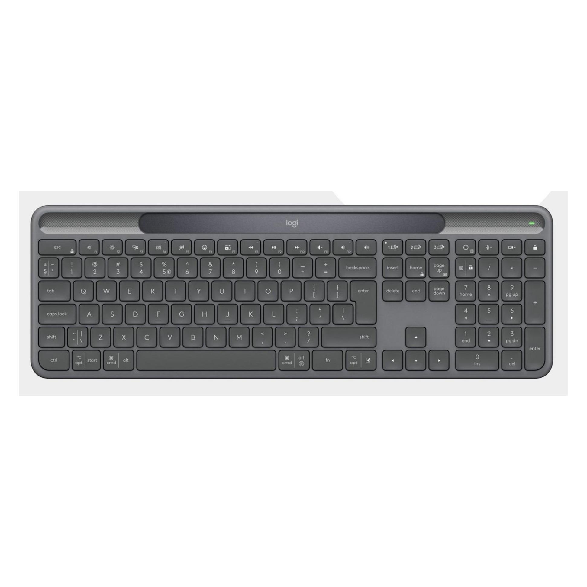Logitech 920-013773, RF Wireless + Bluetooth, QWERTZ, Graphit (DE, Kabellos) (920-013773)